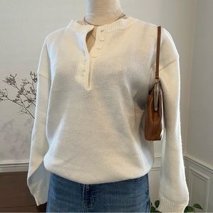 Vintage White Knitted Sweater Women’s Knitted Sweater Size Large